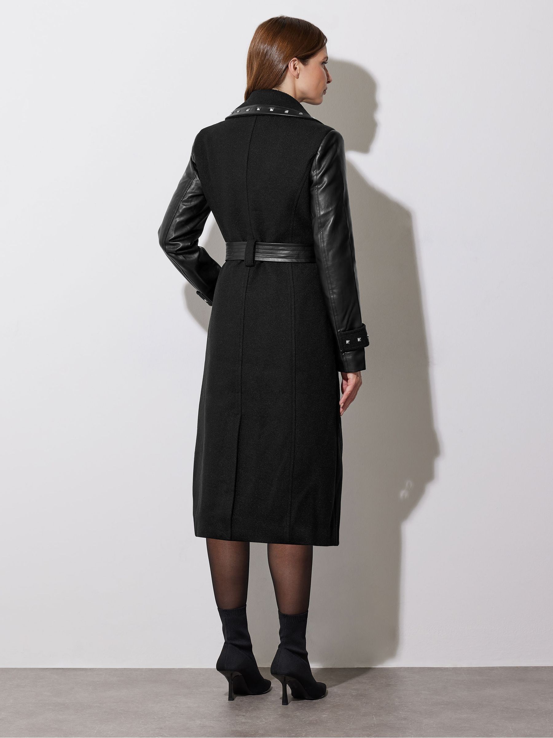 Buy Star by Julien MacDonald Black Studded PU Detail Coat from