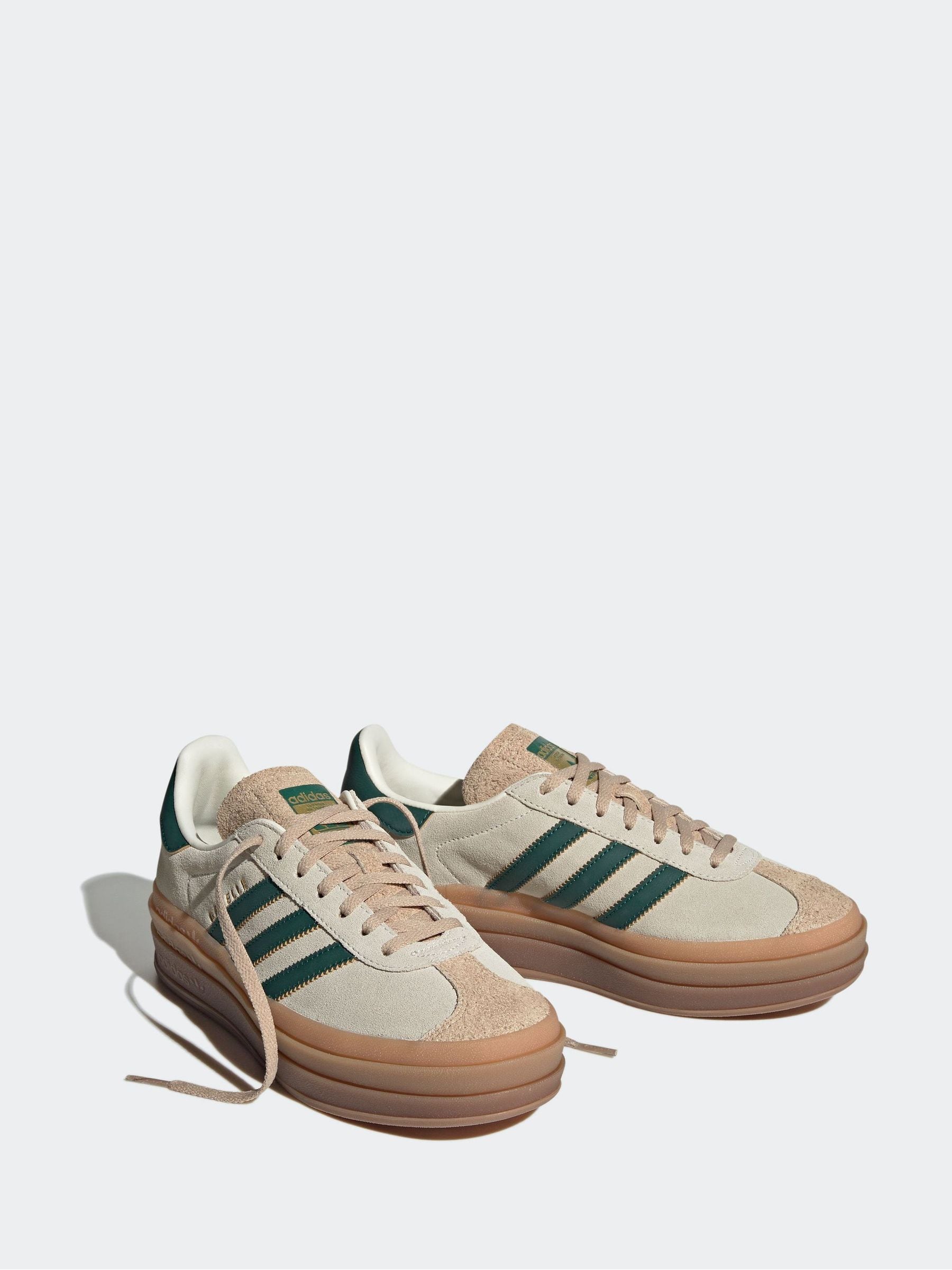 Buy adidas Originals Brown/Green Gazelle Bold W Trainers from Next USA