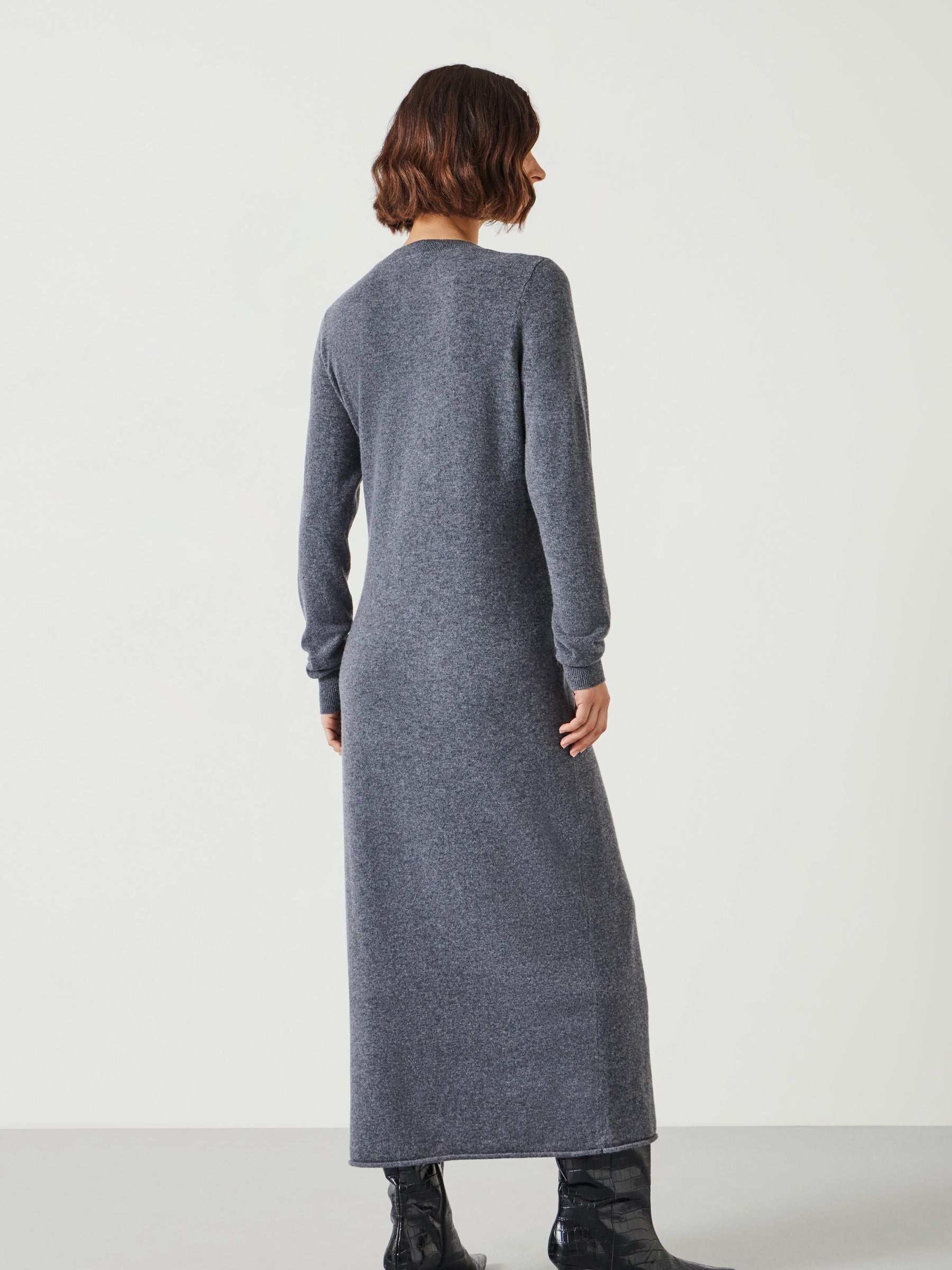 Buy Hush Grey Tilly Tie Waist Merino Wool Midi Jumper Dress from