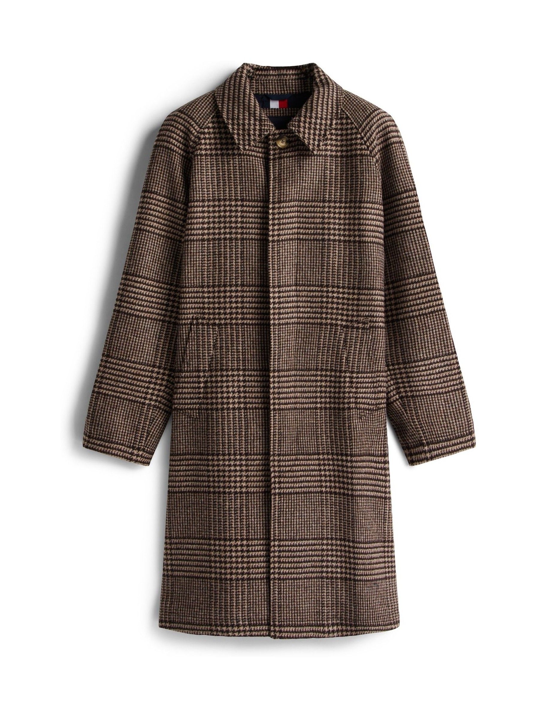 Buy Tommy Hilfiger Brown Relaxed Wool Blend Check Coat from Next USA