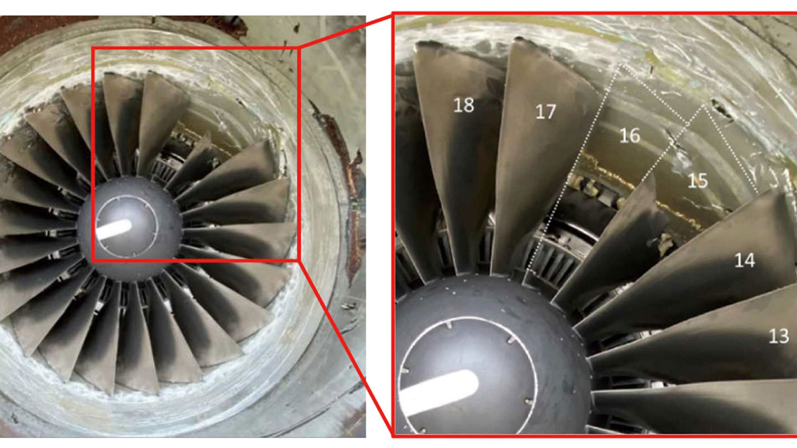 0.1mmの金属粒」が招いたブレード破断、那覇発日本航空B777のエンジン