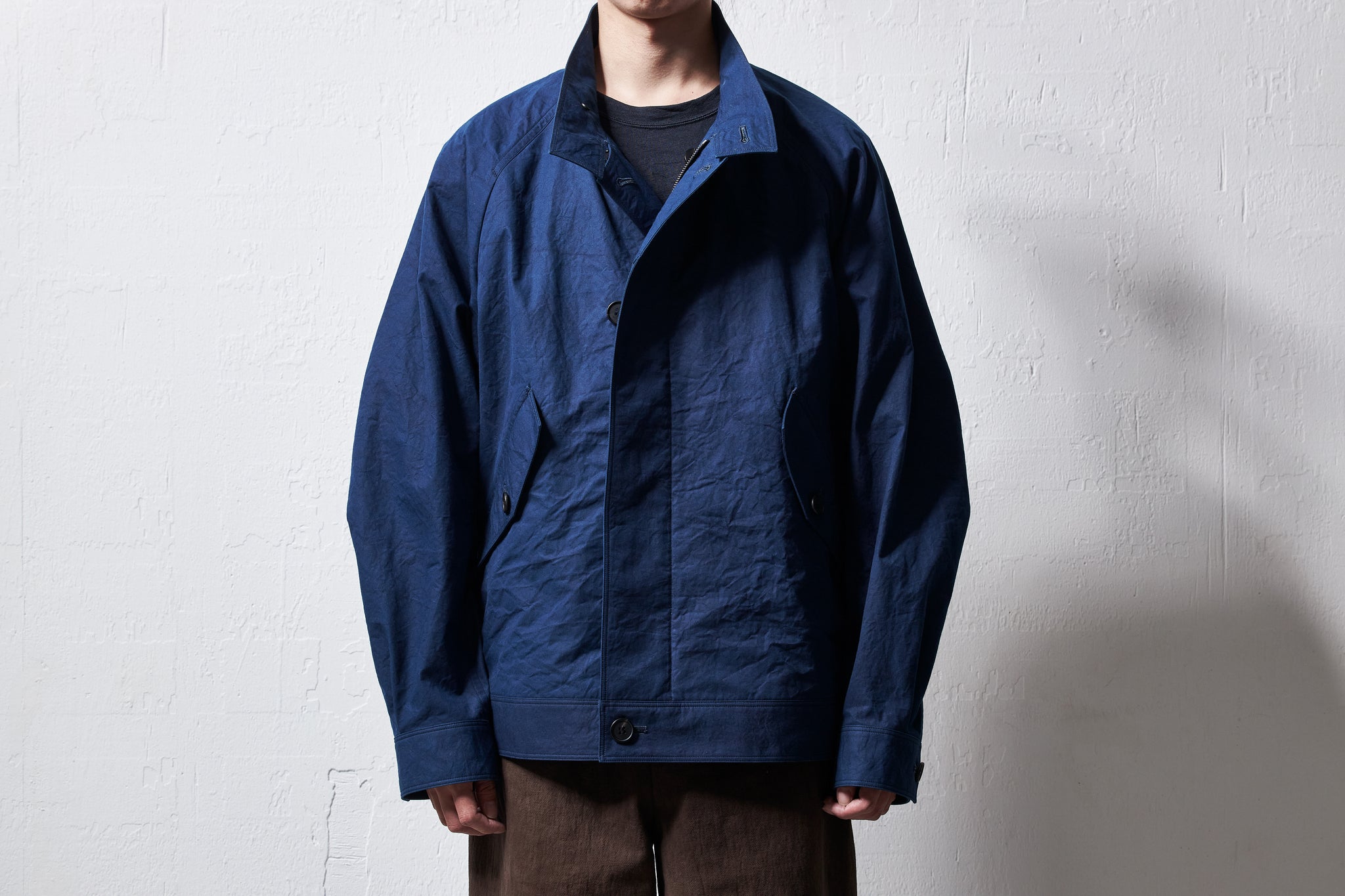 25113-ai / 藍染シールドコットンクロス・ジップジャケット – 山内