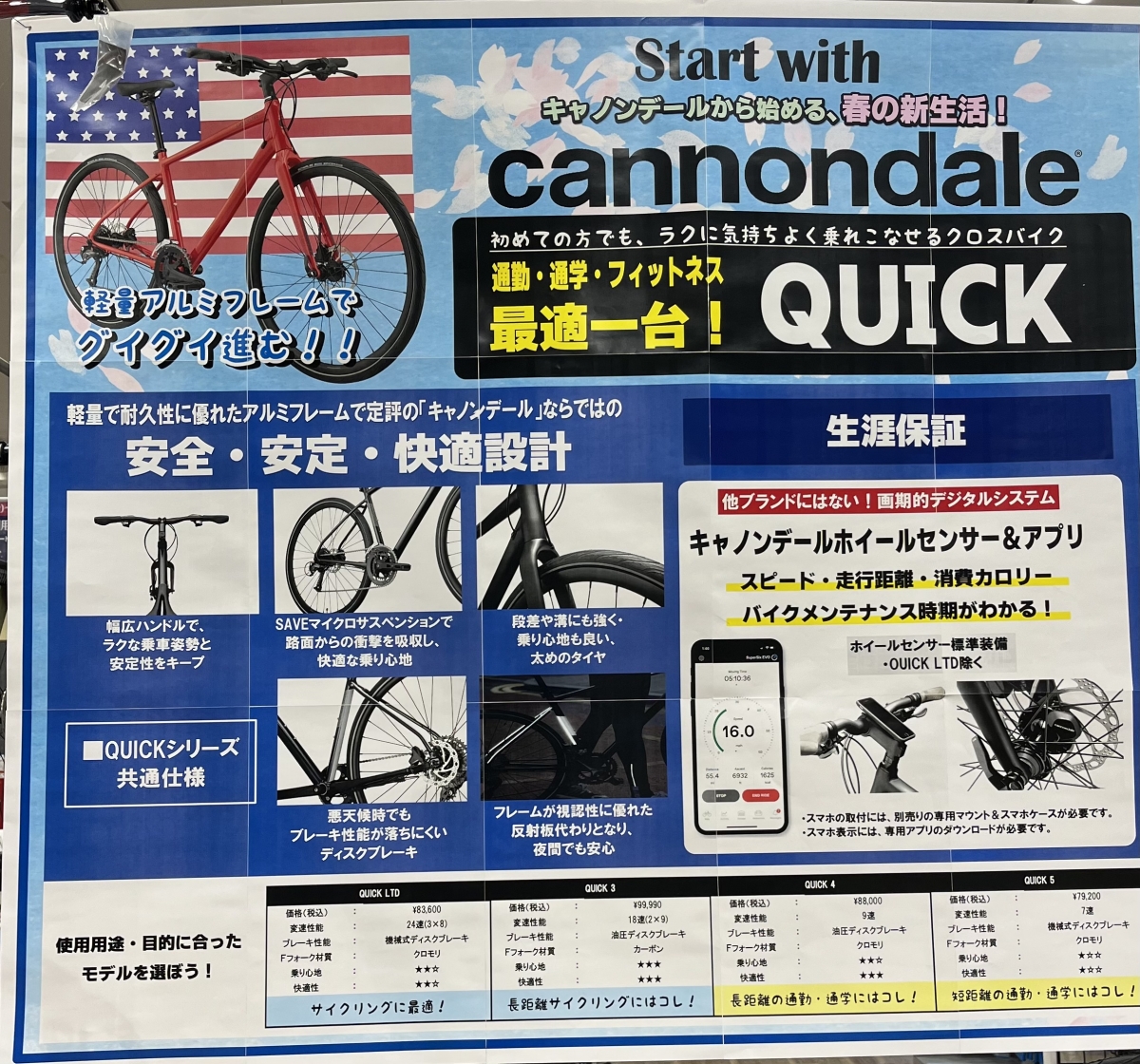 オススメ】【試乗車あり】通勤・通学にオススメなキャノンデールQUICK