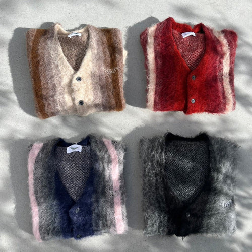 mulch stripe mohair cardigan – YZ