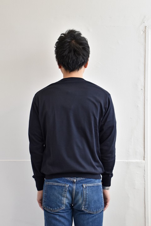 JOHN SMEDLEY（ジョンスメドレー） クルーネックニット ネイビー - ZABOU