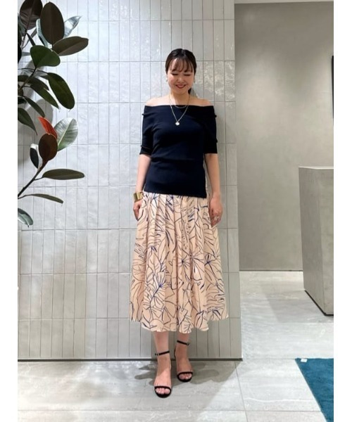 allureville（アルアバイル） スカート スケッチボタニカルプリント