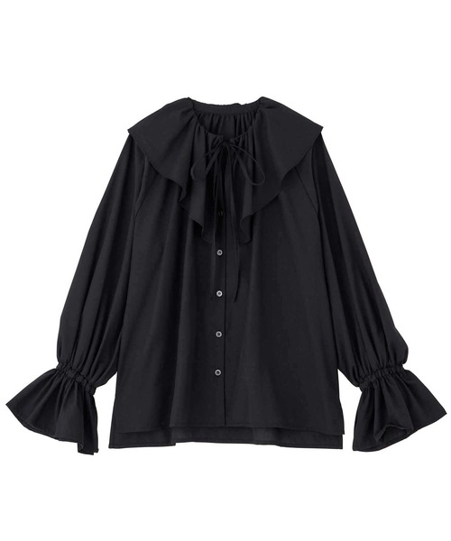 GeeRA（ジーラ） ブラウス シャツ ビッグフリルカラーブラウス
