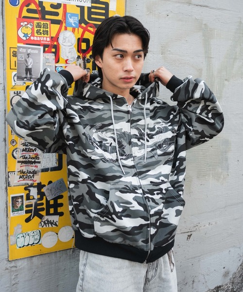 LTR DEPTH パーカー LTR DEPTH/カモフラグラフィックZIPパーカー