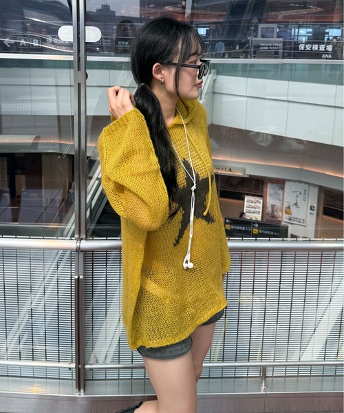 ニット セーター スターシアーフードニット レディース メンズ