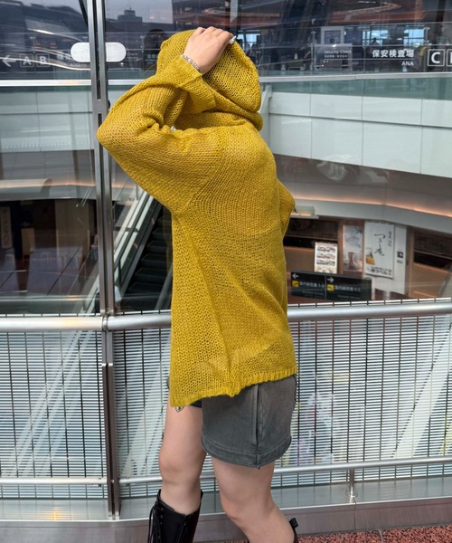 ニット セーター スターシアーフードニット レディース メンズ