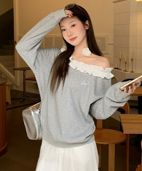 gossip!ロサンゼルス tシャツ 「Y2Kガーリー」フリルワンショルダー