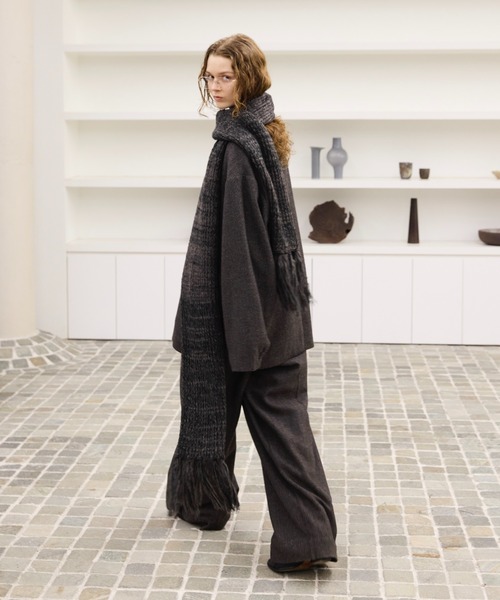 soerte マフラー MULTI COLLAR VOLUME FRINGE MUFFLER/マルチカラー