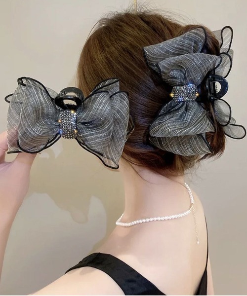 Port（ポート） ヘアクリップ ボリューム ビッグ リボン バンス