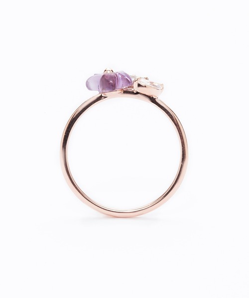 BLOOM（ブルーム） 指輪 リング 3月誕生花 K10 ピンクゴールド スミレ