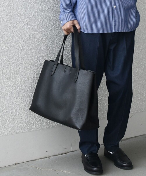 SHIPS any トートバッグ any: スプリット レザー (クラッチバッグ付き