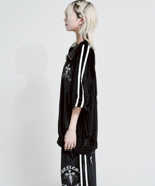 REFLEM（レフレム） ジャージ 「REFLEM/レフレム」クロス刺繍ベロア