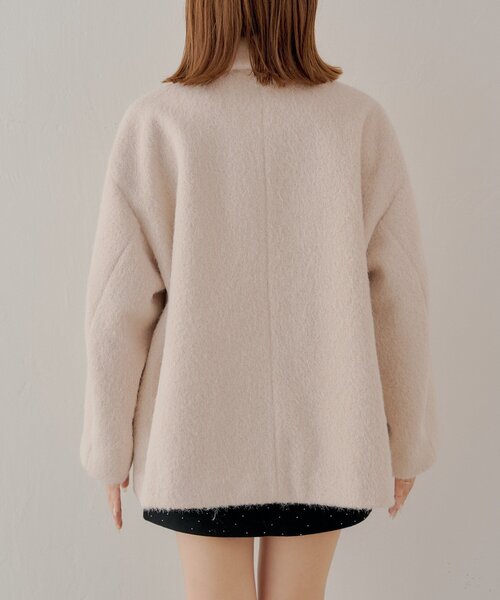 Chico（チコ） コート アウター 金釦シャギールーズコート レディース