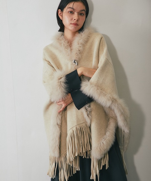 SMILE ORCHID（スマイルオーキッド） ノーカラーコート コート ウール