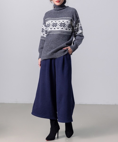 DAY CLOSET ニット セーター レディース ノルディック柄タートルネック