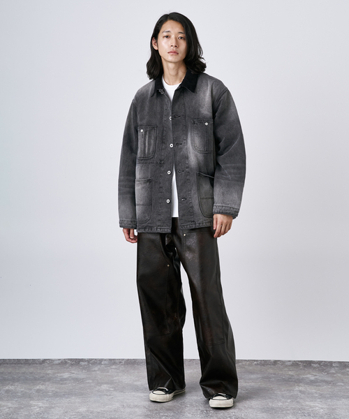 B.C STOCK（ベーセーストック） カバーオール 14oz フェード加工デニム