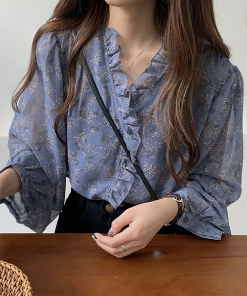 Girly Doll（ガーリードール） ブラウス シャツ フリル花柄ブラウス