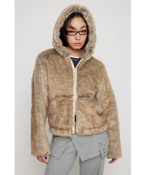 LAGUA GEM（ラグアジェム） ブルゾン アウター FAUX FUR HOODIE