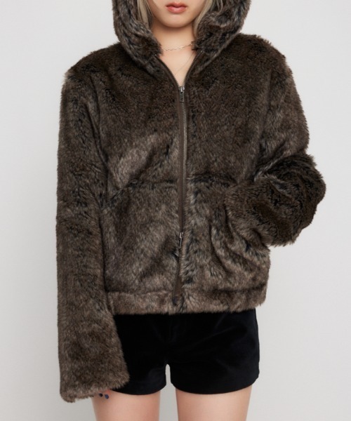 LAGUA GEM（ラグアジェム） ブルゾン アウター FAUX FUR HOODIE