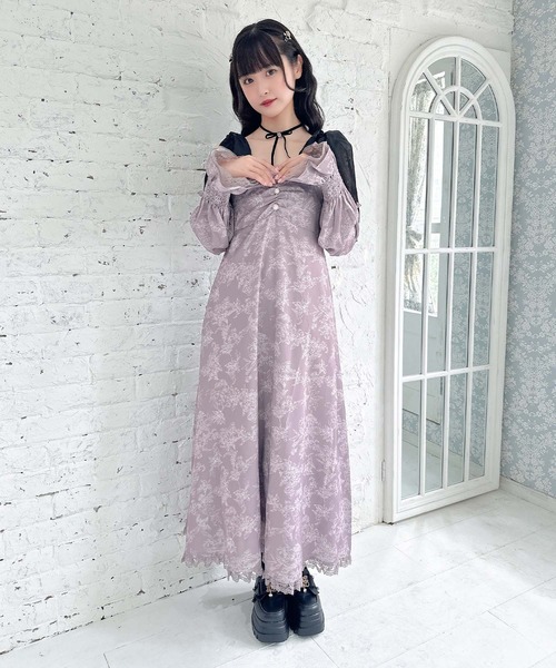 ROJITA（ロジータ） ワンピース 肩リボン花柄ロングワンピース