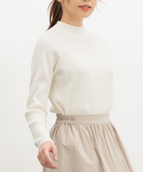 Honeys（ハニーズ） ニット セーター ケーブル編ハイネックニット