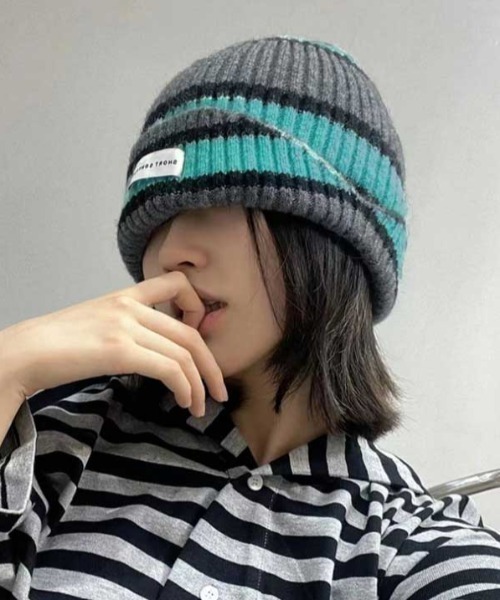 Mangrove（マングローブ） ニット帽 ニットキャップ ストライプニット