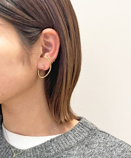 ete（エテ） イヤーカフ K10YG ハグカフ ウェーブ リバーシブル