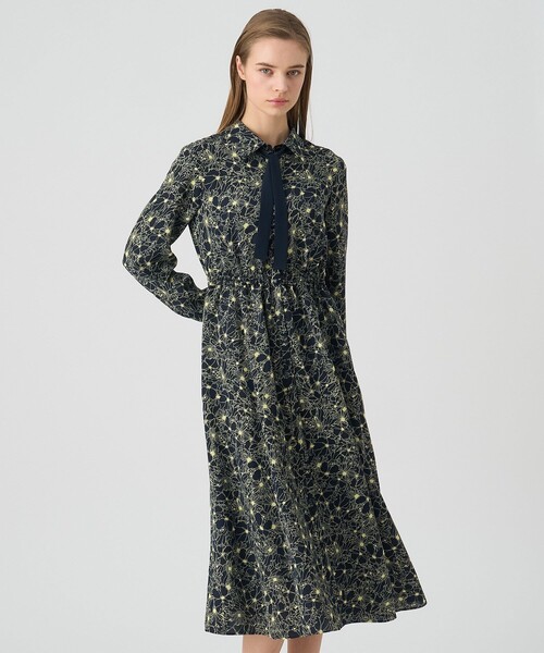 ANAYI（アナイ） シャツワンピース ドローイングフラワープリント