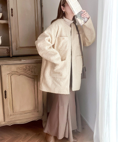 mily bilet ノーカラーコート コート 「mily bilet」大人のモテItem