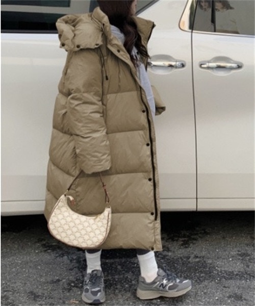 FREE STYLISTS ダウンコート ダウンジャケット フード付きロングダウン