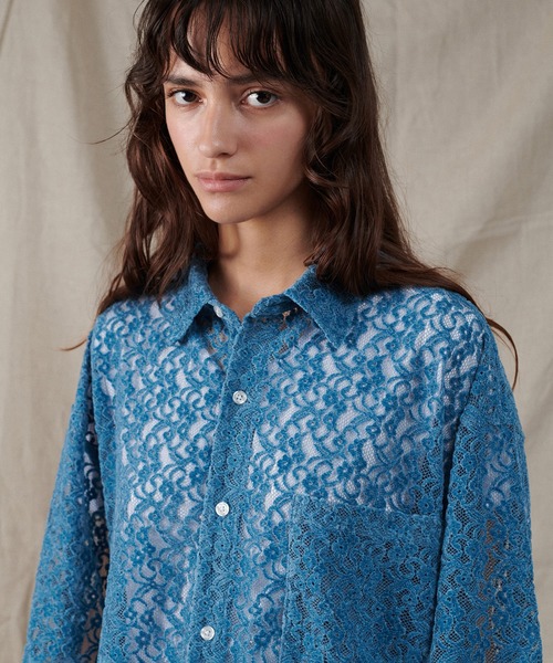 ONCILY（オンシェリー） シャツ FLOCKY LACE SHEER SHIRT / フロッキー