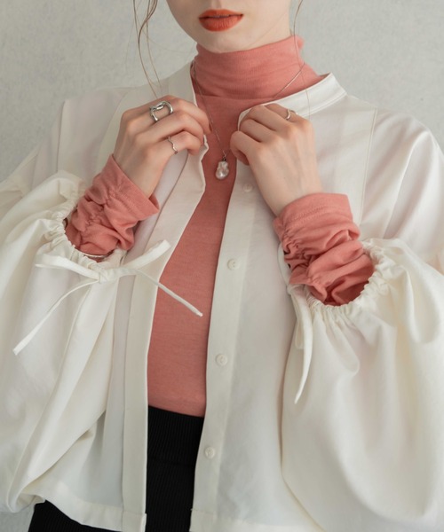 hinari（ヒナリ） tシャツ ギャザーハイネックシアートップス