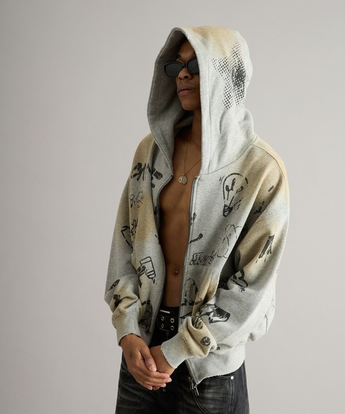 ANDER HUNK パーカー Grafiti Double Zip-up Parker / グラフティ