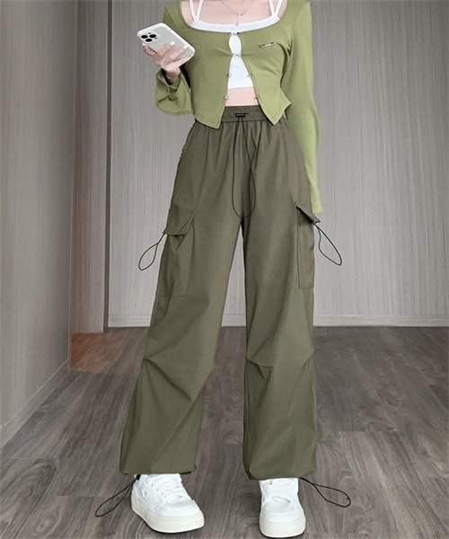FREE STYLISTS カーゴパンツ サイドポケット裾ドローコードワイド