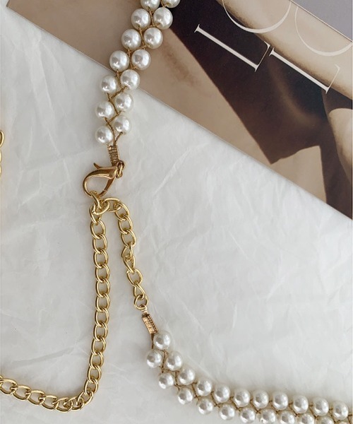 shoppinggo ベルト パールベルト パール チェーンベルト レディース