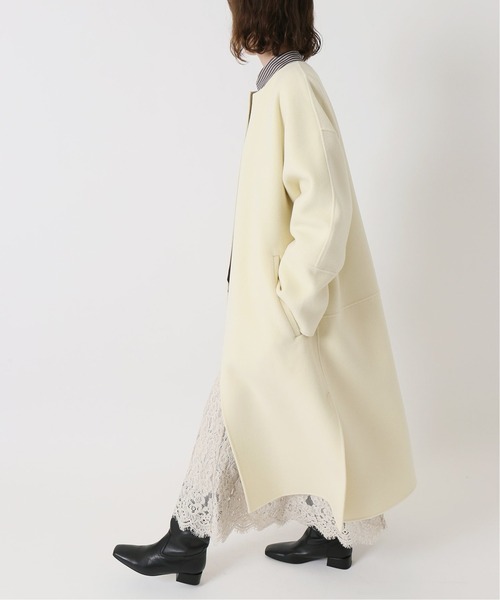 IENA（イエナ） ノーカラーコート 36 ライトイエロー レディース