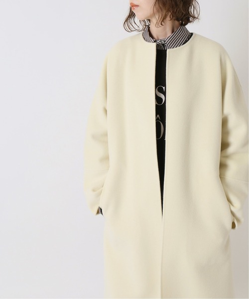 IENA（イエナ） ノーカラーコート 36 ライトイエロー レディース