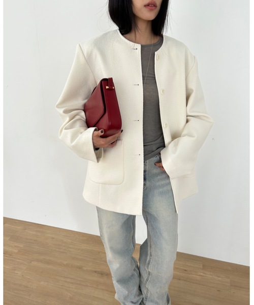 Didot.showroom ジャケット ノーカラージャケット ノーカラー ツイード