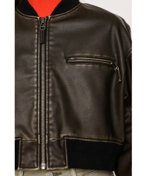 SLY（スライ） ブルゾン アウター VINTAGE F/LEATHER CROP BZ