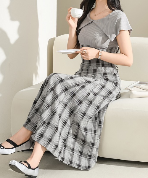 Lace Ladies（レースレディース） ワンピース ビッグカラー チェック柄