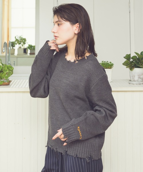 Zooodle セーター ニット Damaged Crewneck Knit - ダメージクルー