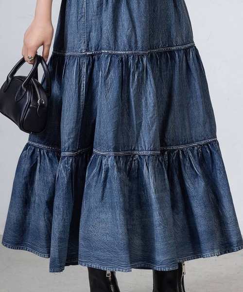 DAY CLOSET スカート レディース デニム風ドラマティックロング