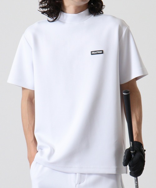 STELLA77GOLF tシャツ 蛍光カラーゴルフモックネック半袖T メンズ