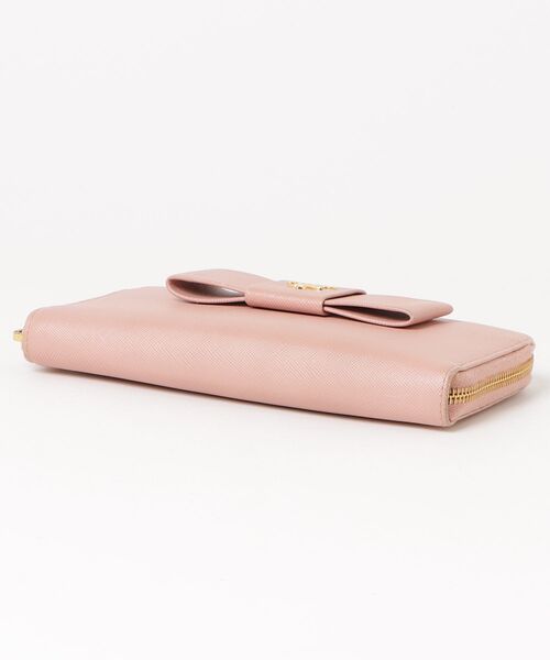 PRADA（プラダ） リボン サフィアーノ 長財布 - ピンク レディース
