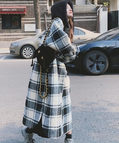 CANVAS+ コート アウター 「CANVAS+」チェック柄中綿キルティング