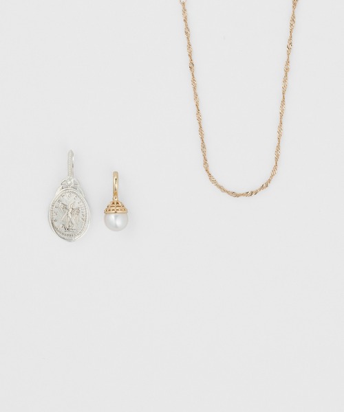 agete（アガット） ネックレス K10／シルバーチャームセットネックレス